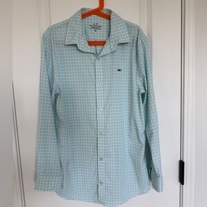 Vineyard Vines Light Mint Plaid Button-Down Shirt